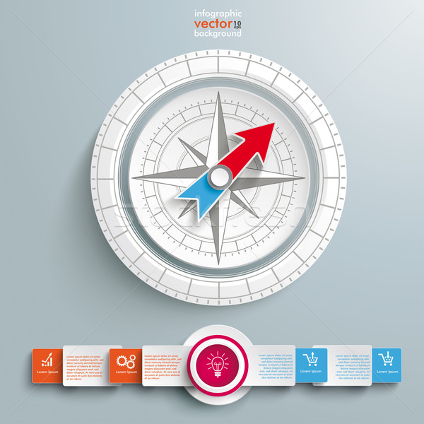 Stock photo: White Compass Infographic Circle Banners