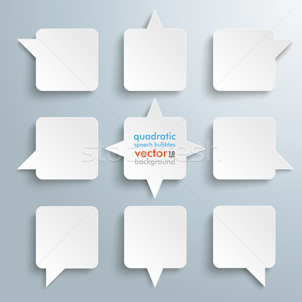 9 Quadratic Speech Bubbles Stock photo © limbi007