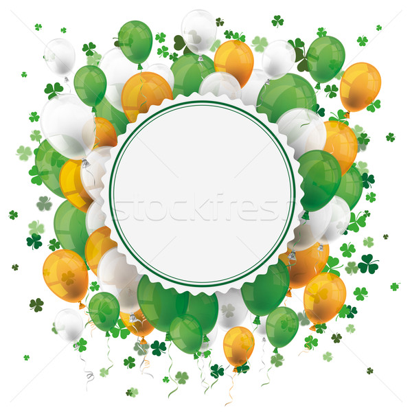 St Patricks Day Empty Emblem Balloons Cloverleafs Stock photo © limbi007
