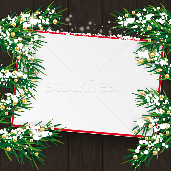 Christmas Twigs Wood Board Stock photo © limbi007
