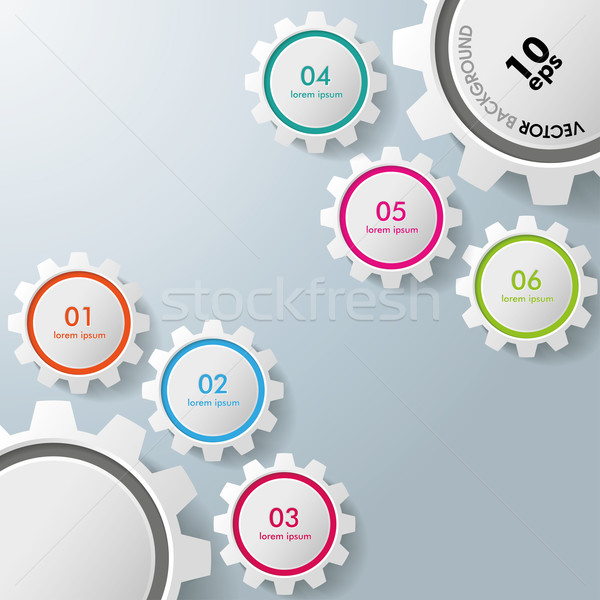 Six Gears Infographic Design  Stock photo © limbi007