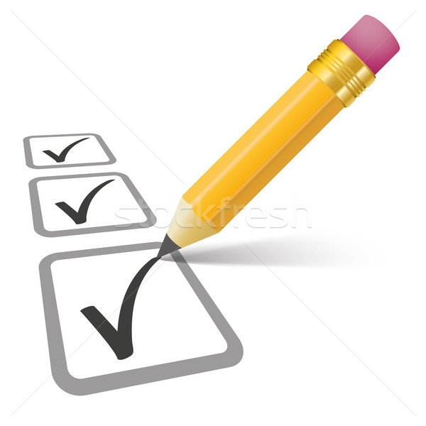 Pencil Checklist 3 Ticks Stock photo © limbi007