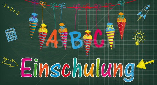 Lange Tafel Ballons candy Text Einschreibung Stock foto © limbi007