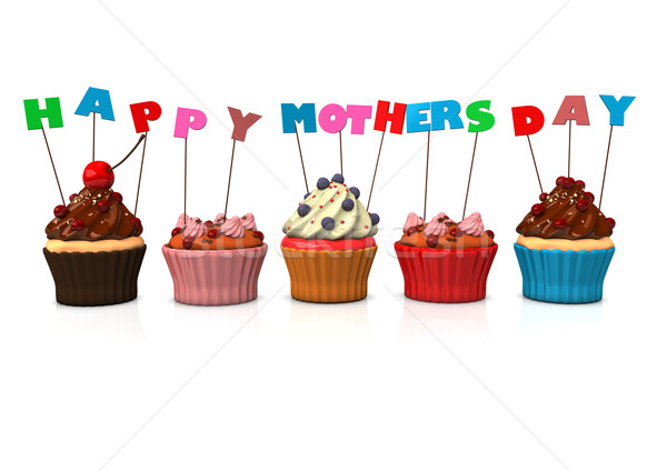 Cupcakes Happy Mothersday Stock photo © limbi007