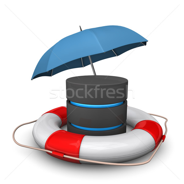 Database Umbrella Lifebelt Stock photo © limbi007