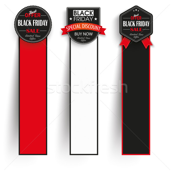 3 Oblong Paper Banners Black Friday Stock photo © limbi007