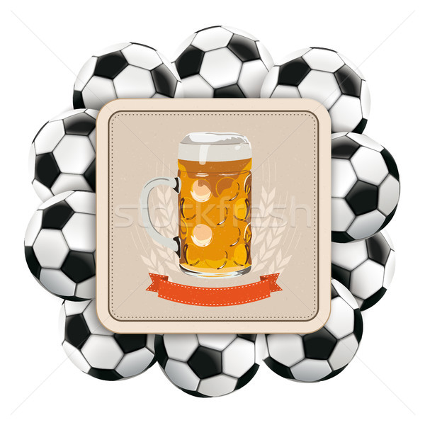 Beer Coaster Classic Footballs Stock photo © limbi007