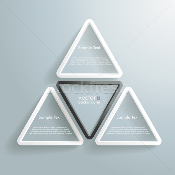 Stock photo: Three White One Black Triangle