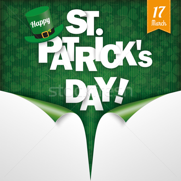 Scrolled 2Corner Vintage Cover Happy St Patrick Stock photo © limbi007
