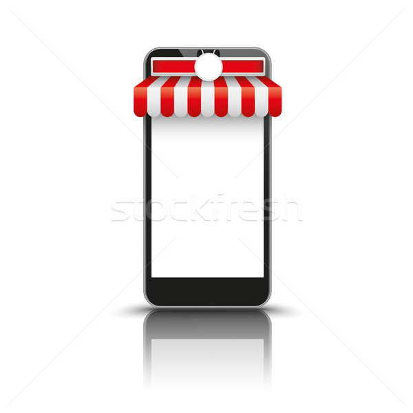 Smartphone Red White Awning Emblem Stock photo © limbi007