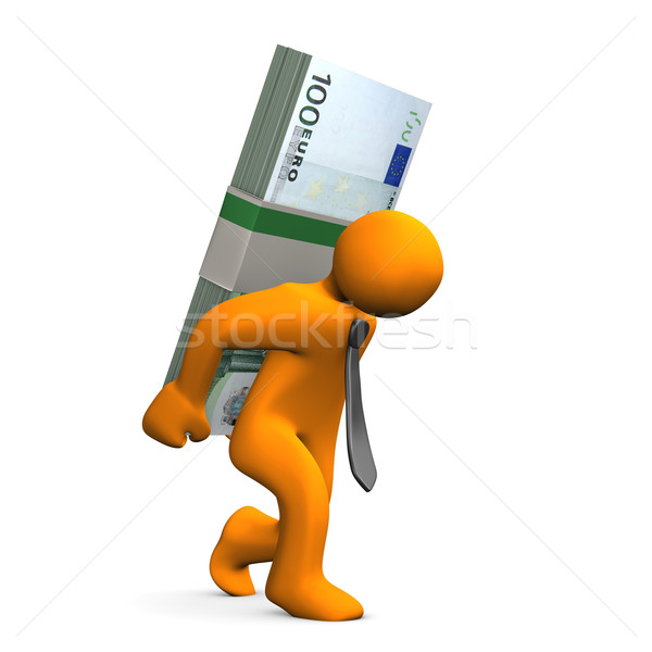 Manikin Euro Notes Burden Stock photo © limbi007