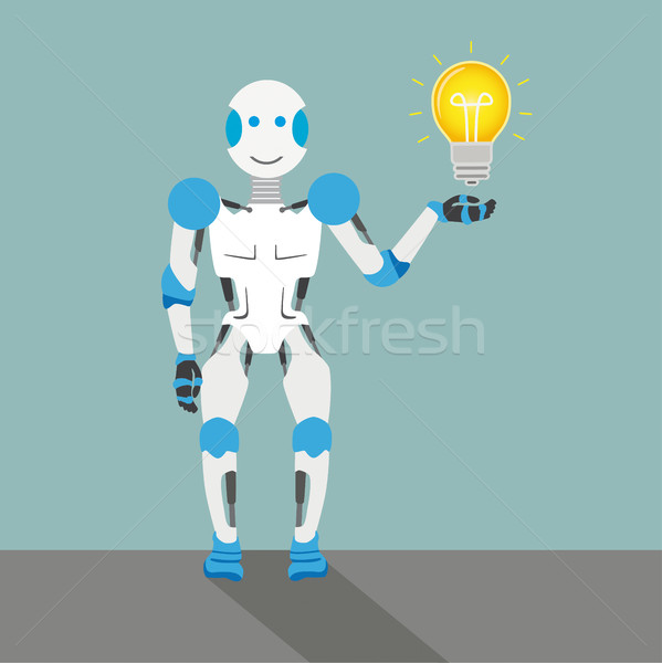 Cartoon Robot Bulb Stock photo © limbi007