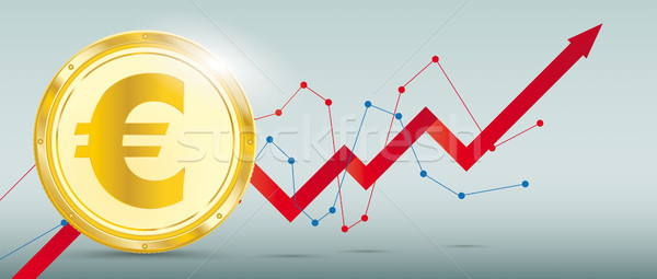Golden Euro Coin Growth Chart Stock photo © limbi007