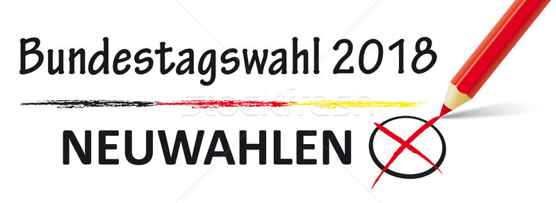 Paper Banner Bundestagswahl 2018 Neuwahlen Red Pen Stock photo © limbi007
