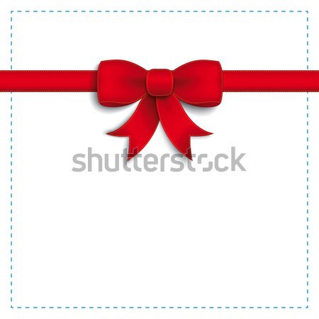 Red Ribbon White Cover Dashed Blue Stock photo © limbi007