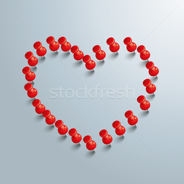 Red Thumbtack Heart Stock photo © limbi007