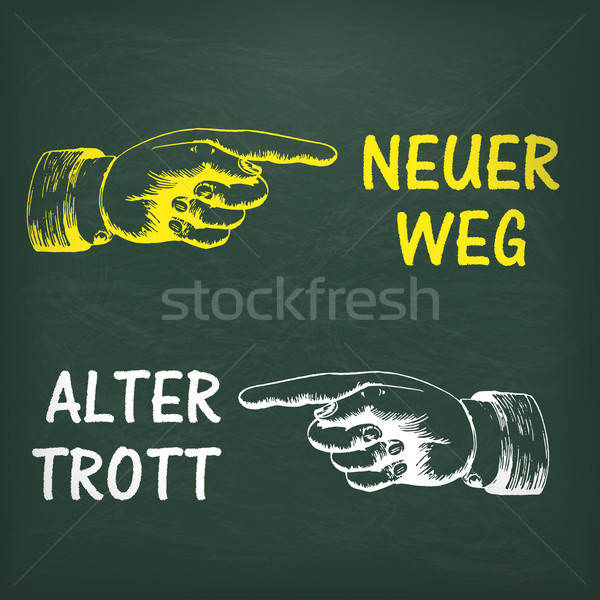 Blackboard Human Hand Neuer Weg Stock photo © limbi007