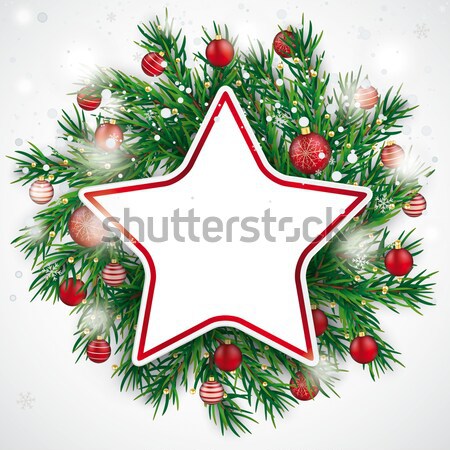 Zdjęcia stock: Christmas · dar · star · czarny · drewna · jodła