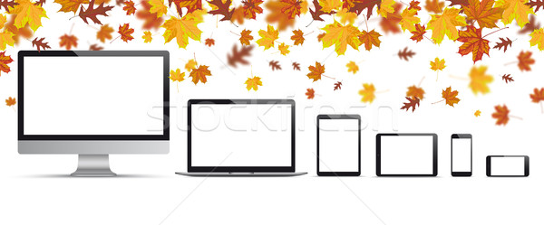 Autumn Foliage Fall Smartphone Tablet Notebook Monitor Stock photo © limbi007