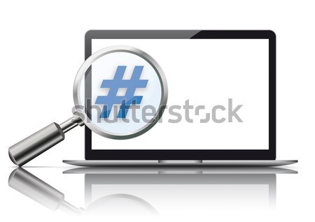Loupe Black Hashtag Banner Stock photo © limbi007