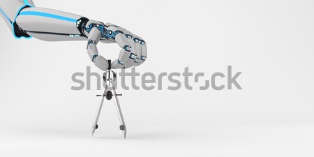 Weiß Roboter Hand isoliert 3D-Darstellung Computer Stock foto © limbi007
