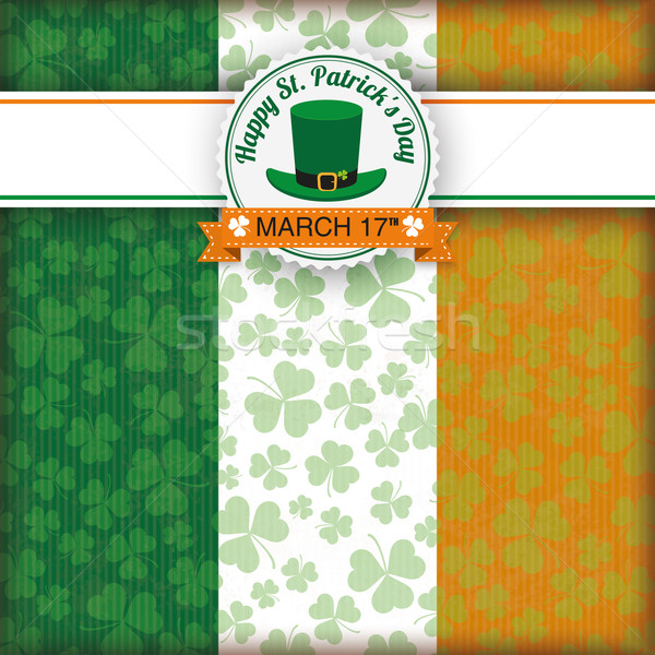 Irish Flag Vintage Cover Striped Banner Emblem Stock photo © limbi007