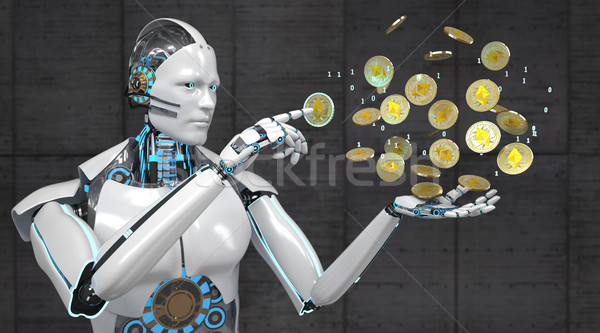 Robot Golden Ethereum Stock photo © limbi007