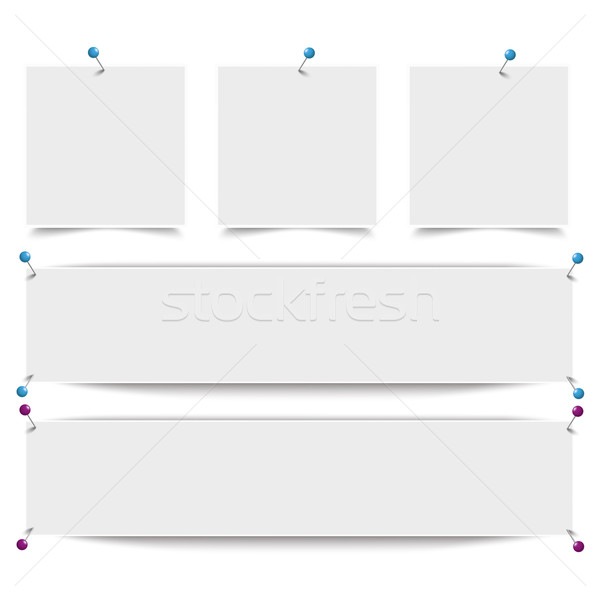 White Frame Banners Outline Pins Stock photo © limbi007