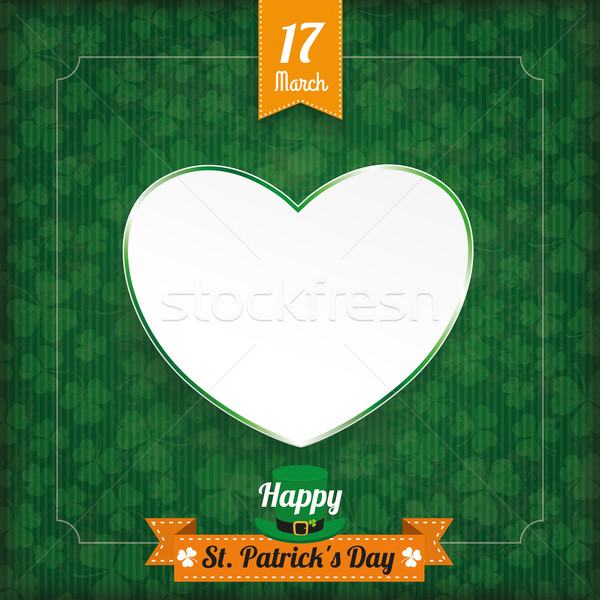 St Patrick's Day vintage dekken hart lint frame Stockfoto © limbi007