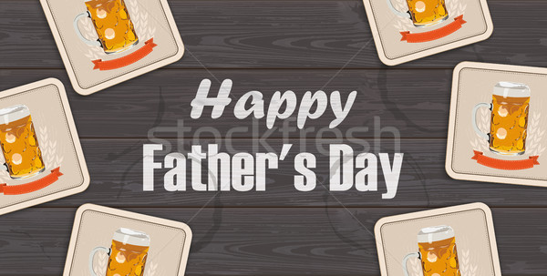 Dark Wooden Background Beer Fathers Day Stock photo © limbi007