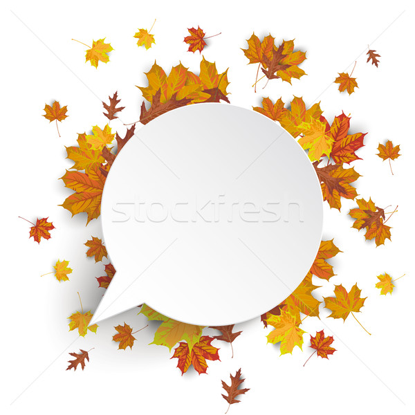 White Paper Speech Bubble Autumn Foliage Stock photo © limbi007