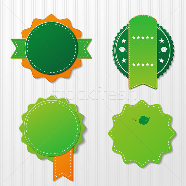 Stock photo: Four Biofood Labels With Text