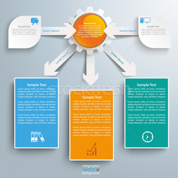 Stock photo: Paper Arrows Big Flowchart Infographic 3 Boards