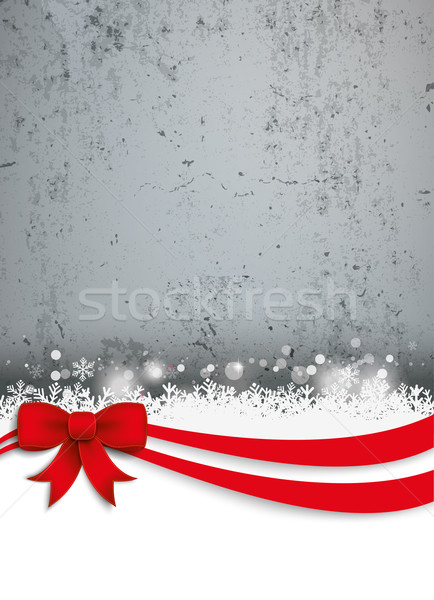 Christmas Red Ribbon Oblong Flyer Concrete Stock photo © limbi007
