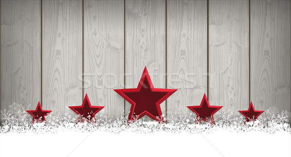 Lon Christmas Card Wooden Laths 5 Stars Stock photo © limbi007