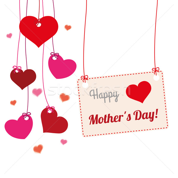 Hanging Hearts Banner Mothersday Stock photo © limbi007