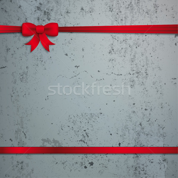 Card Red Ribbon Bow Cover Concrete Stock photo © limbi007