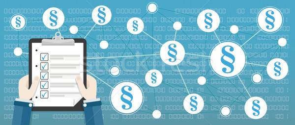 Circles Network Checklist Hands Paragraphs Digital Stock photo © limbi007