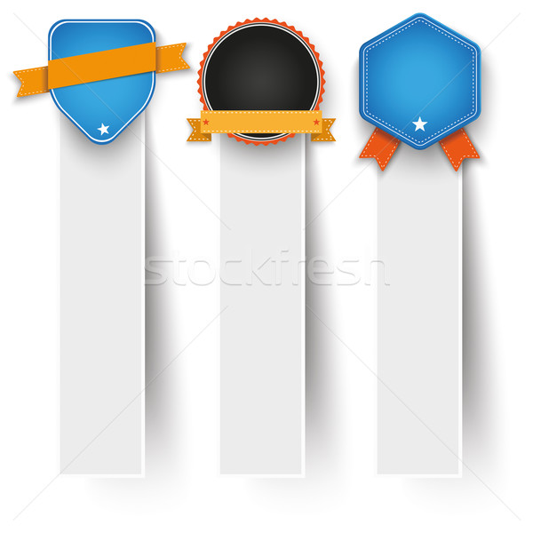 3 Oblong Paper Banners Sale Labels Stock photo © limbi007