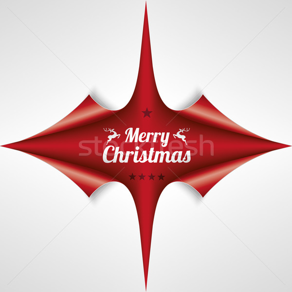 Scrolled Red Paper Cover 4 Corner Merry Christmas Stock photo © limbi007
