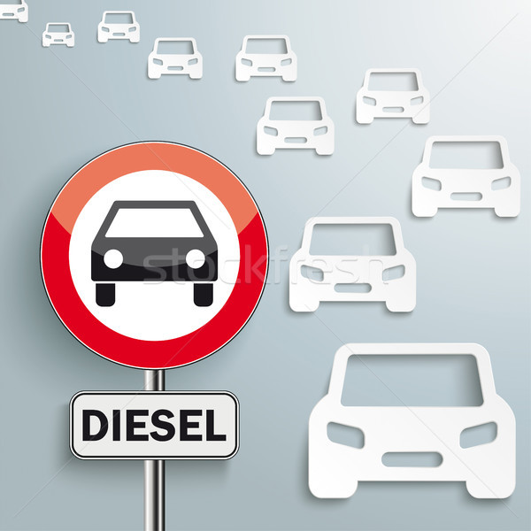 Cars Highway No Diesel Sign Stock photo © limbi007