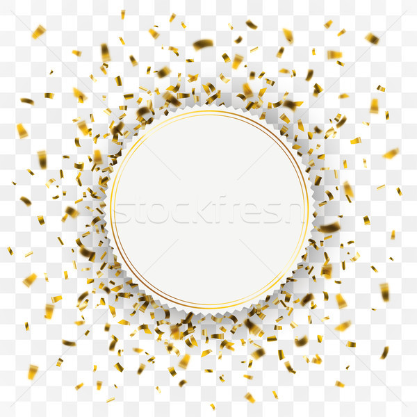 Gouden confetti embleem transparant papier eps Stockfoto © limbi007