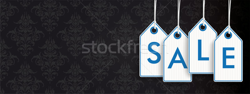 Zwarte behang ornamenten Blauw prijs Stockfoto © limbi007
