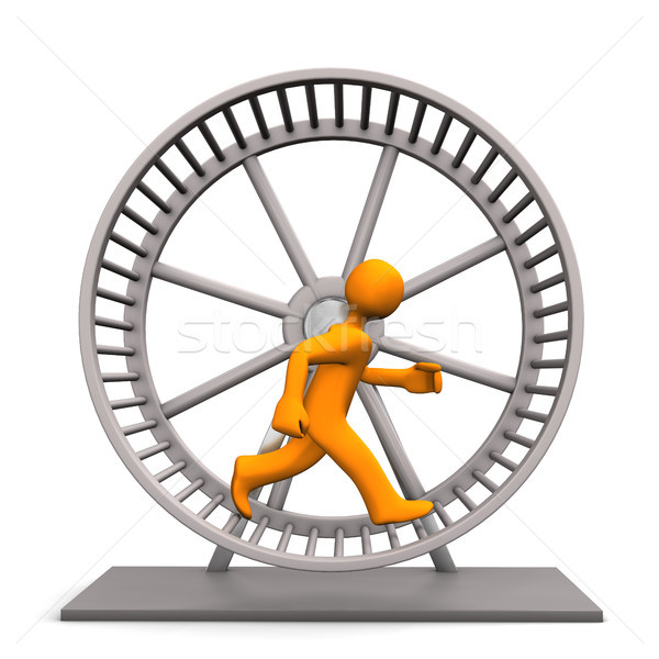 Hamster courir roue orange femme homme [[stock_photo]] © limbi007