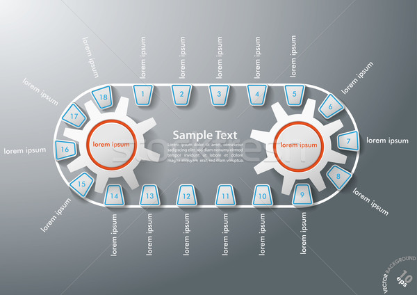 Line Two Gears 18 Options Stock photo © limbi007