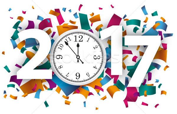 2017 Confetti Clock Stock photo © limbi007