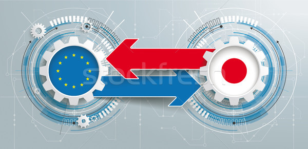 Japán EU sebességváltó építkezés nyilak főcím Stock fotó © limbi007