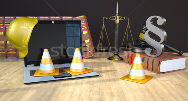 Website Under Construction Law Books Gavel Scale Stock photo © limbi007