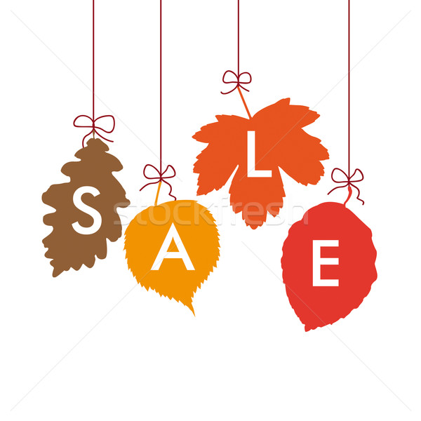 4 Autumn Leaves Sale Stock photo © limbi007