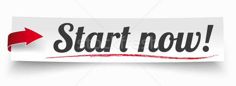 Paper Banner Red Arrow Start Now Stock photo © limbi007